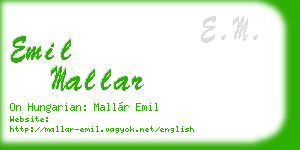 emil mallar business card